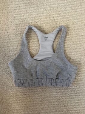 ALO Yoga Light Gray Racerback Sports Bra